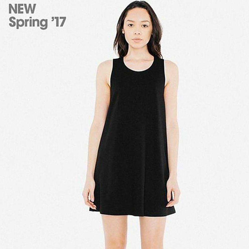 American Apparel Dakota Dress — Black Cotton Keyhole Back — XS